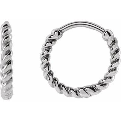 14K Gold Twisted Rope Hoop Earrings