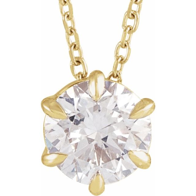 1 Ct Lab-Grown Diamond Solitaire Necklace Set in 14K Gold