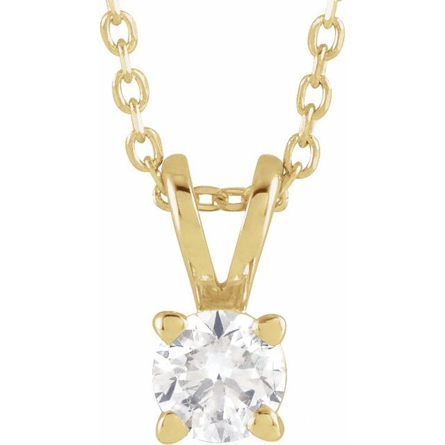 14K Gold Lab-Grown Diamond Solitaire Necklace