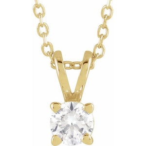 14K Gold Lab-Grown Diamond Solitaire Necklace