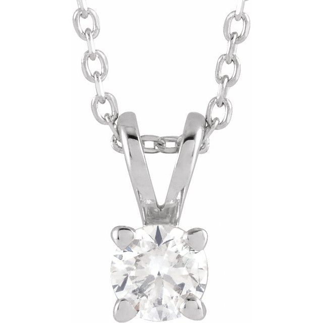 14K Gold Lab-Grown Diamond Solitaire Necklace