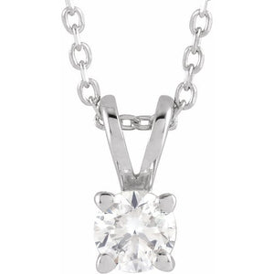 14K Gold Lab-Grown Diamond Solitaire Necklace