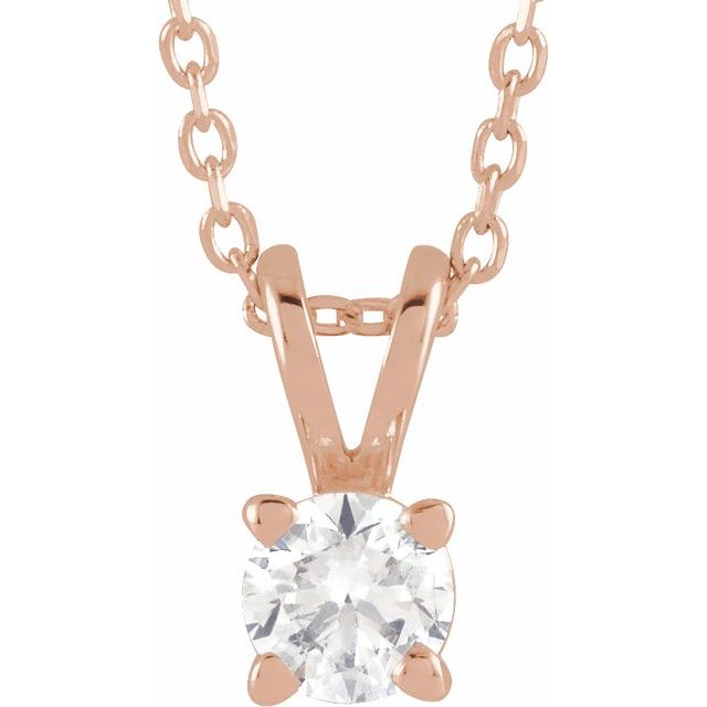 14K Gold Lab-Grown Diamond Solitaire Necklace