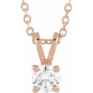 14K Gold Lab-Grown Diamond Solitaire Necklace