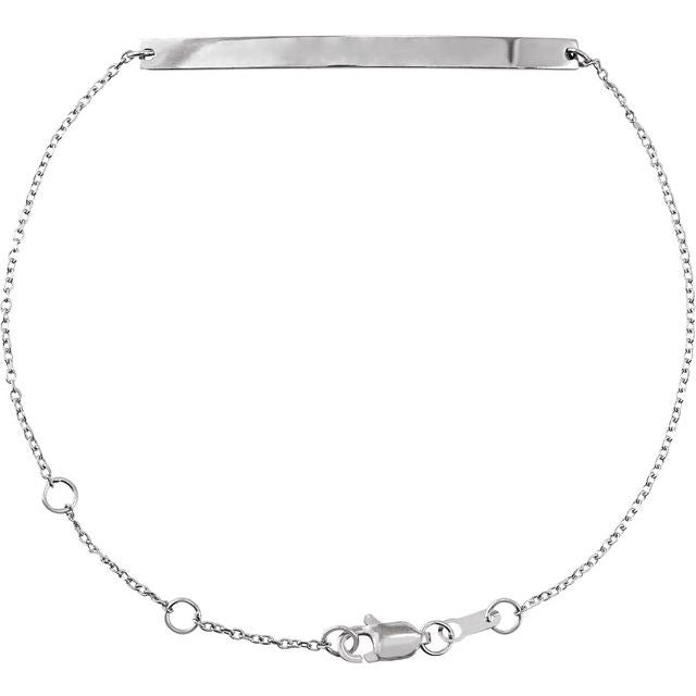 14K Gold Engravable Skinny Bar Bracelet