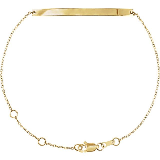 14K Gold Engravable Skinny Bar Bracelet