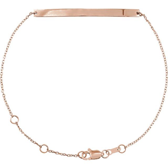 14K Gold Engravable Skinny Bar Bracelet