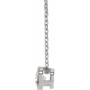 Platinum 1/10 CT Natural Diamond Adjustable Necklace - Modern Elegance