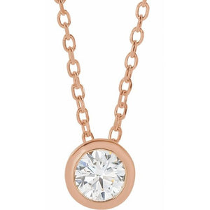 Platinum 1/10 CT Natural Diamond Adjustable Necklace - Modern Elegance