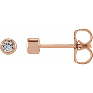 14K Gold Lab-Grown Diamond Bezel-Set Earrings