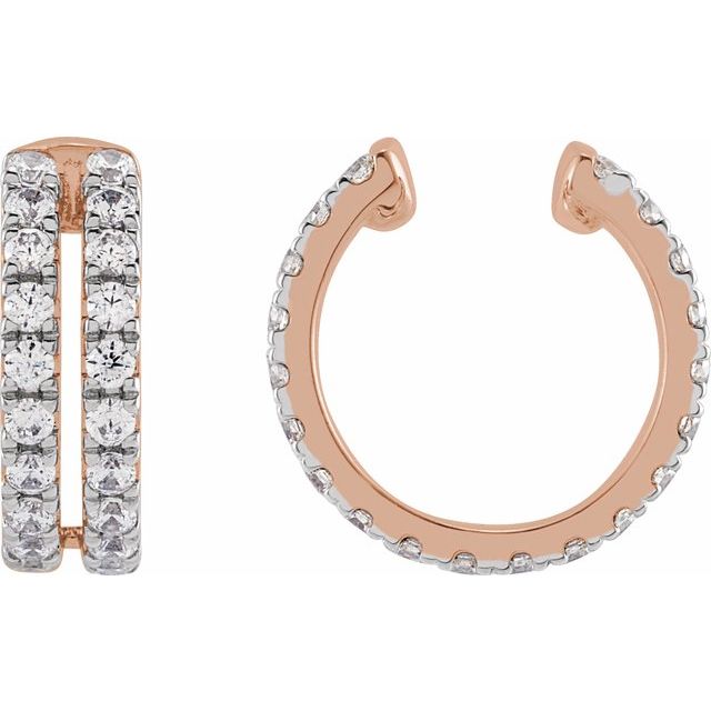 1/2 CTW Lab-Grown Diamond Cuff Earrings Set in 14K Gold