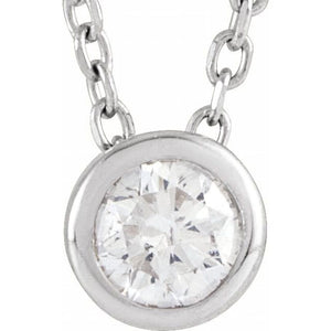 Platinum 1/10 CT Natural Diamond Adjustable Necklace - Modern Elegance