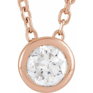 Platinum 1/10 CT Natural Diamond Adjustable Necklace - Modern Elegance