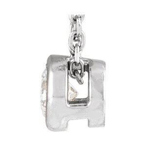 Platinum 1/10 CT Natural Diamond Adjustable Necklace - Modern Elegance