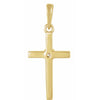 14K Yellow Gold .015 CT Natural Diamond Cross Necklace