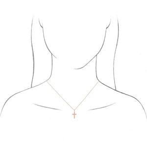 14K White Gold Knife-Edge Cross 16-18