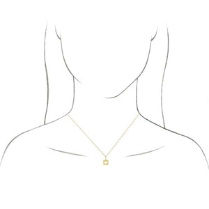 14K Gold Mini Heart Cutout Dog Tag Charm/Pendant