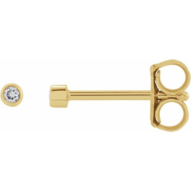 14K Gold Natural Diamond Micro Bezel-Set Earrings