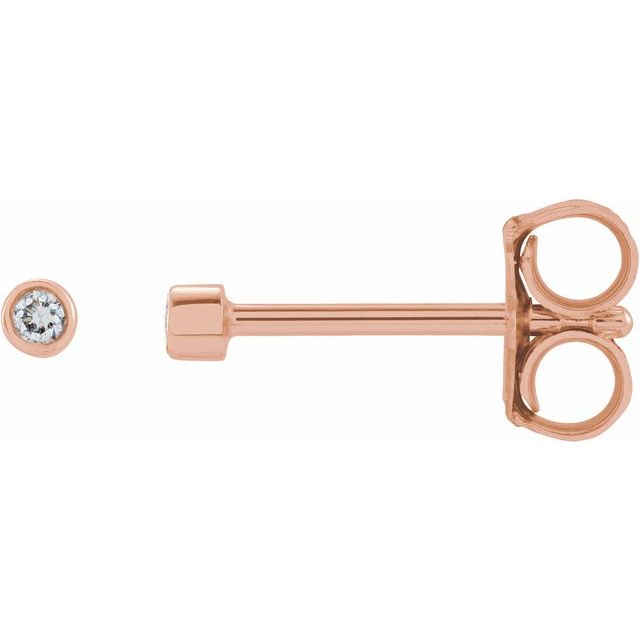 14K Gold Natural Diamond Micro Bezel-Set Earrings