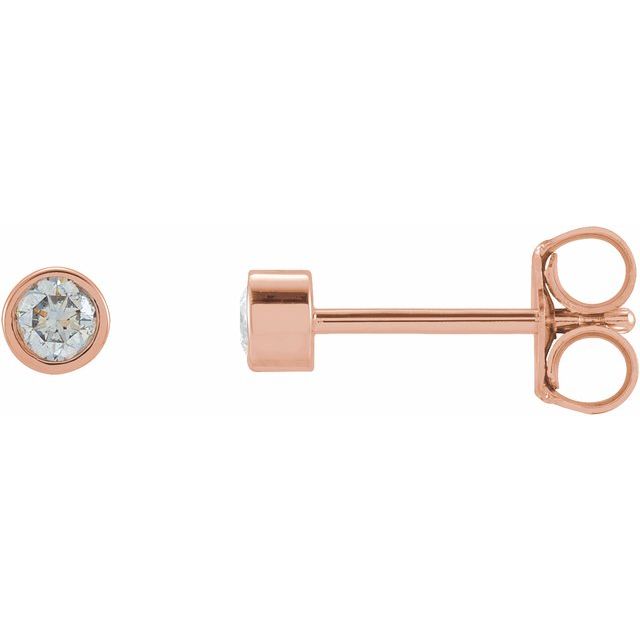 14K Gold Natural Diamond Micro Bezel-Set Earrings