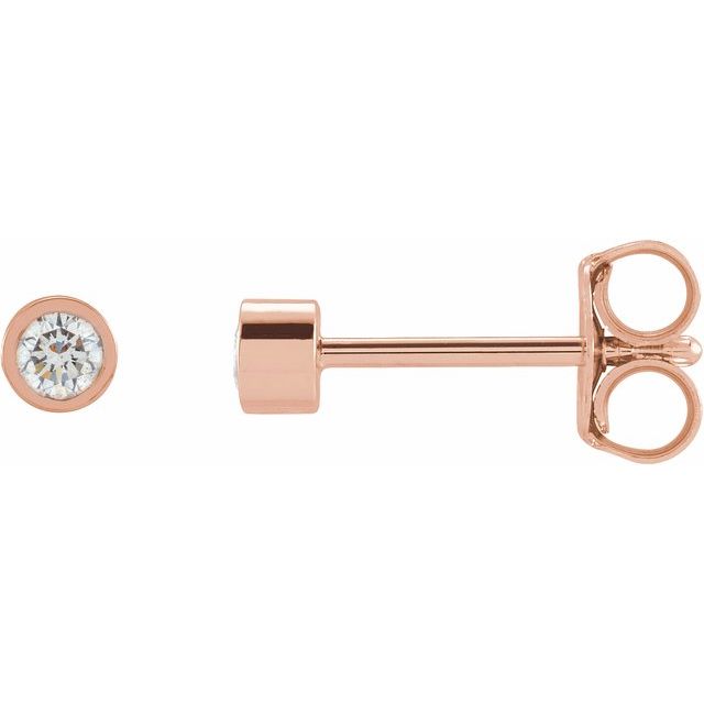 14K Gold Natural Diamond Micro Bezel-Set Earrings