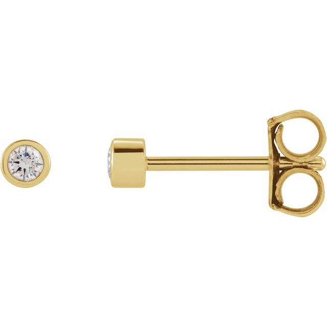 14K Gold Natural Diamond Micro Bezel-Set Earrings