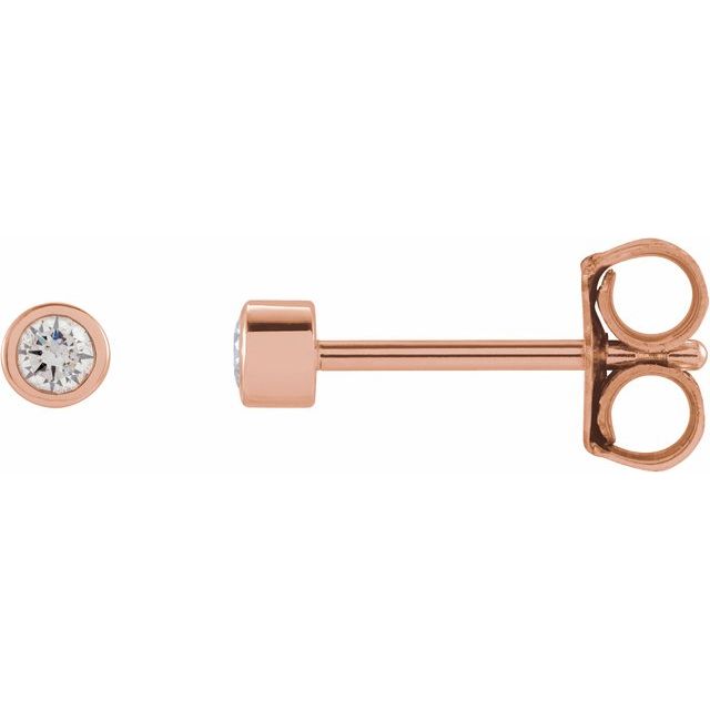 14K Gold Natural Diamond Micro Bezel-Set Earrings