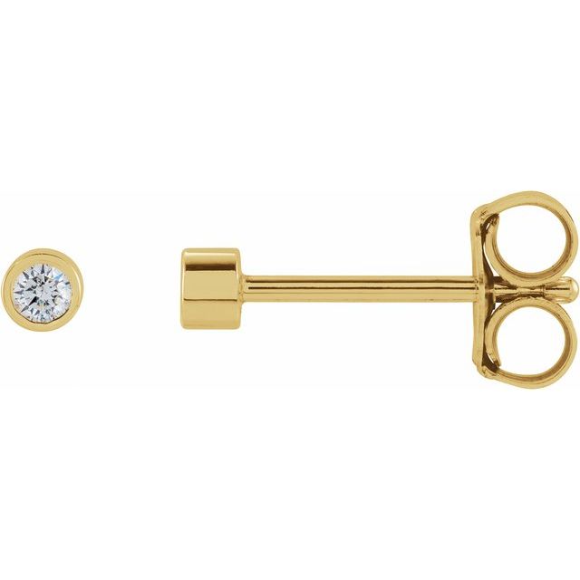 14K Gold Natural Diamond Micro Bezel-Set Earrings