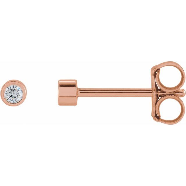 14K Gold Natural Diamond Micro Bezel-Set Earrings