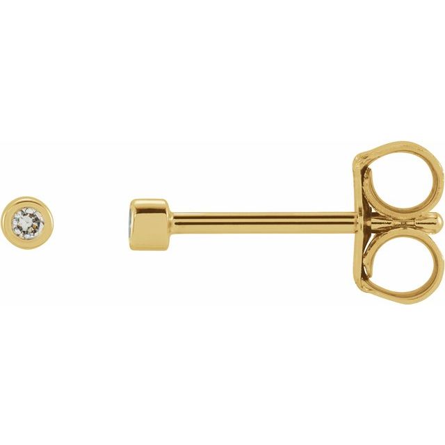 14K Gold Natural Diamond Micro Bezel-Set Earrings