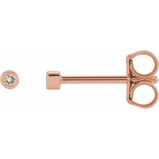 14K Gold Natural Diamond Micro Bezel-Set Earrings