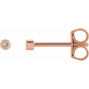 14K Gold Natural Diamond Micro Bezel-Set Earrings
