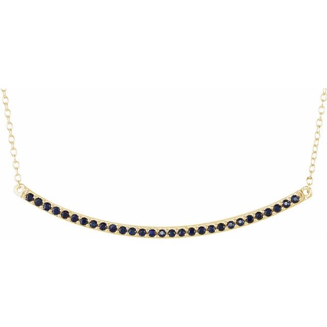 14K Yellow Gold, 16-18" Adjustable Natural Diamond Bar Necklace