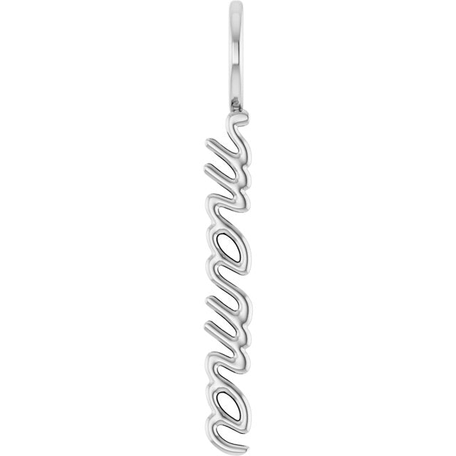 14K Gold Vertical Mama Charm/Pendant