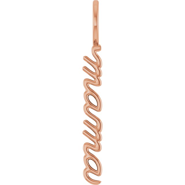 14K Gold Vertical Mama Charm/Pendant