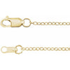 14K Yellow Gold Adjustable 1.3 mm Cable Chain, 16-18 Inch