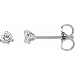 Lab-Grown Moissanite 3-Claw Prong Earring