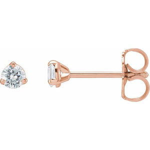 Lab-Grown Moissanite 3-Claw Prong Earring