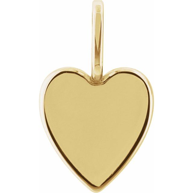 14K Gold Engravable Elongated Heart Charm/Pendant