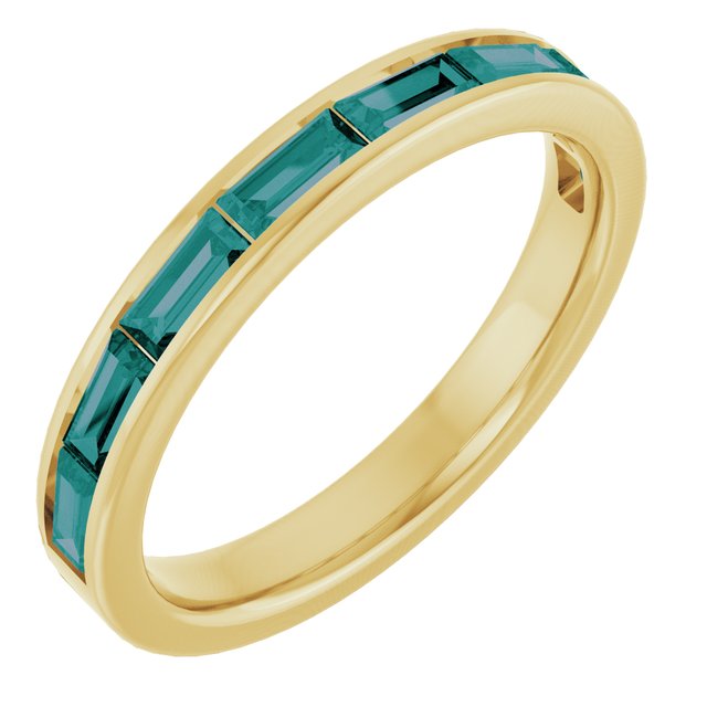 14K Gold Natural Peridot Stackable Ring - Options Available
