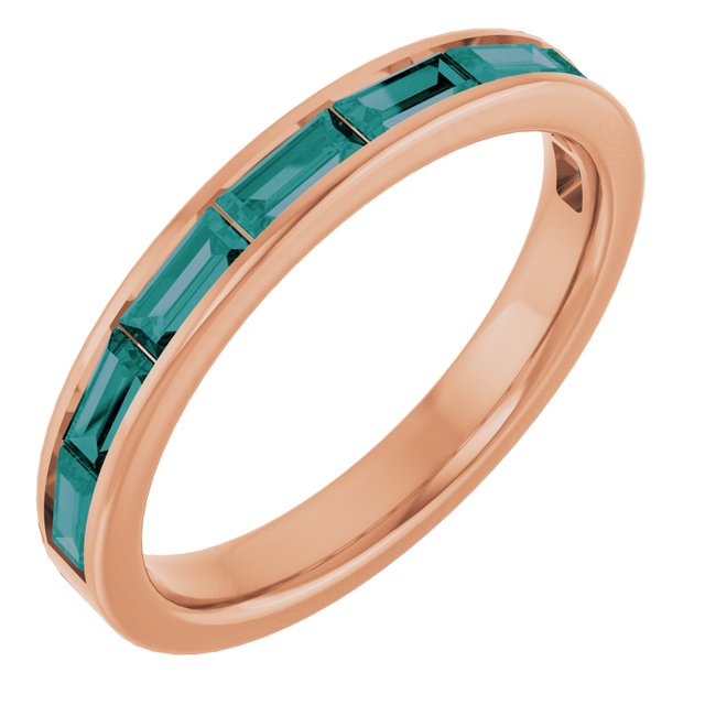Lab-Grown Alexandrite Stackable Ring in 14K Gold with Multiple Stone Options