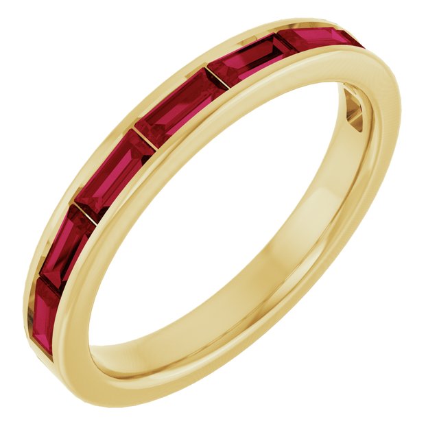 Lab-Grown Alexandrite Stackable Ring in 14K Gold with Multiple Stone Options
