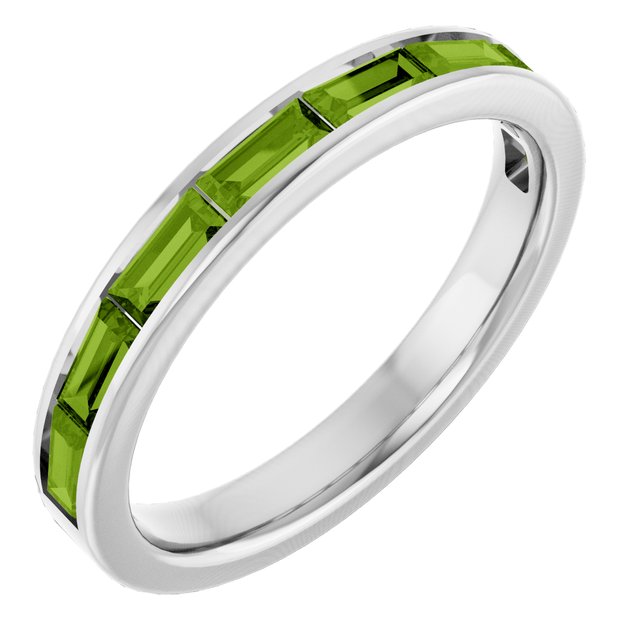 14K Gold Natural Peridot Stackable Ring - Options Available