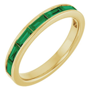 14K Gold Natural Peridot Stackable Ring - Options Available