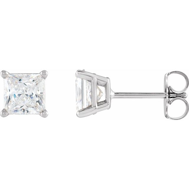 1/6 CTW Natural Diamond 4-Prong Lightweight Solitaire Earrings in 14K Gold & Platinum