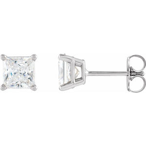 1/6 CTW Natural Diamond 4-Prong Lightweight Solitaire Earrings in 14K Gold & Platinum