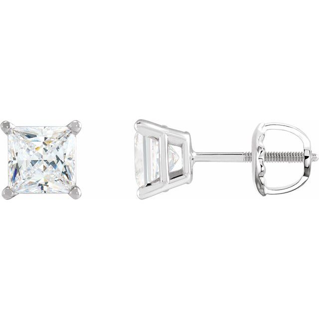 1/6 CTW Natural Diamond 4-Prong Lightweight Solitaire Earrings in 14K Gold & Platinum