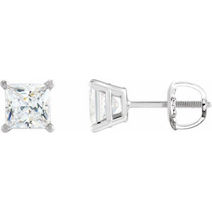 1/6 CTW Natural Diamond 4-Prong Lightweight Solitaire Earrings in 14K Gold & Platinum