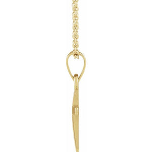 14K Rose Gold 15.23x7.38 mm Cross Necklace - Elegant Polished Design