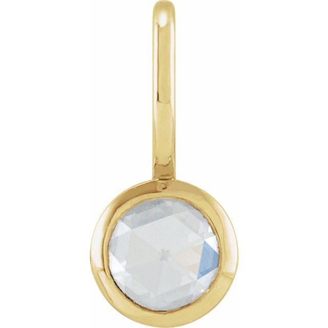 14K Gold Natural Rose-Cut Diamond Charm Pendant